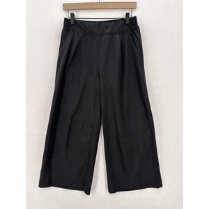 Athleta Pants Womens 4 Black Brooklyn Wide Leg Crop Pull On Stretch Comfort Gym
